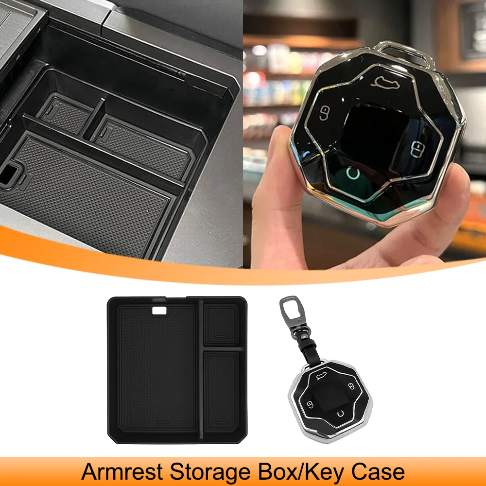 

Car Central Armrest Storage Box Organizer Key Case Keychain Holder for Chery Jetour T2 Traveller 2023 2024 Interior Accessories