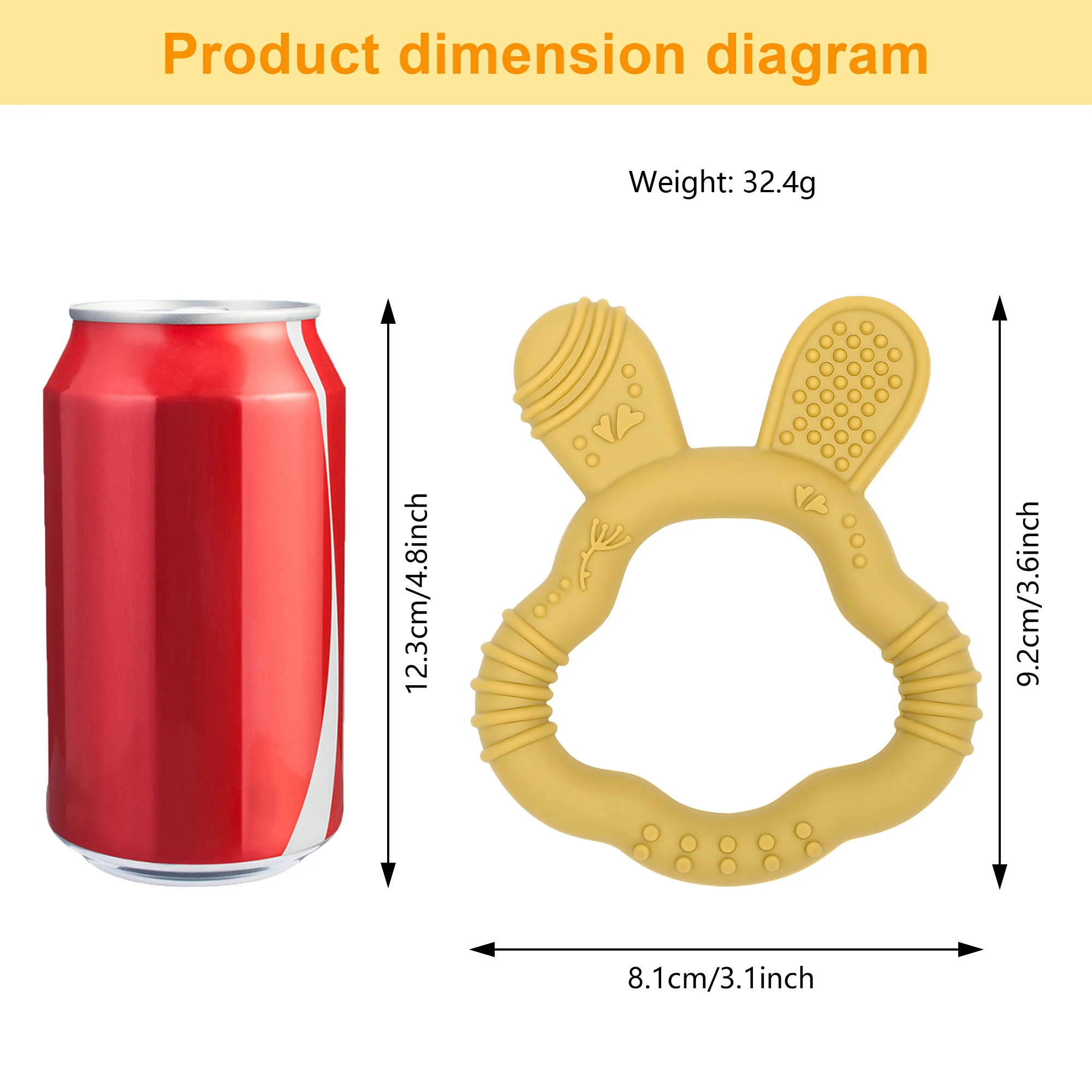 Zabawka do gryzienia dla niemowląt w kształcie króliczych uszu, miękka silikonowa zabawka do gryzienia dla niemowląt, idealny prezent dla noworodków, silikon spożywczy, zabawka wspomagająca rozwój sensoryczny.
