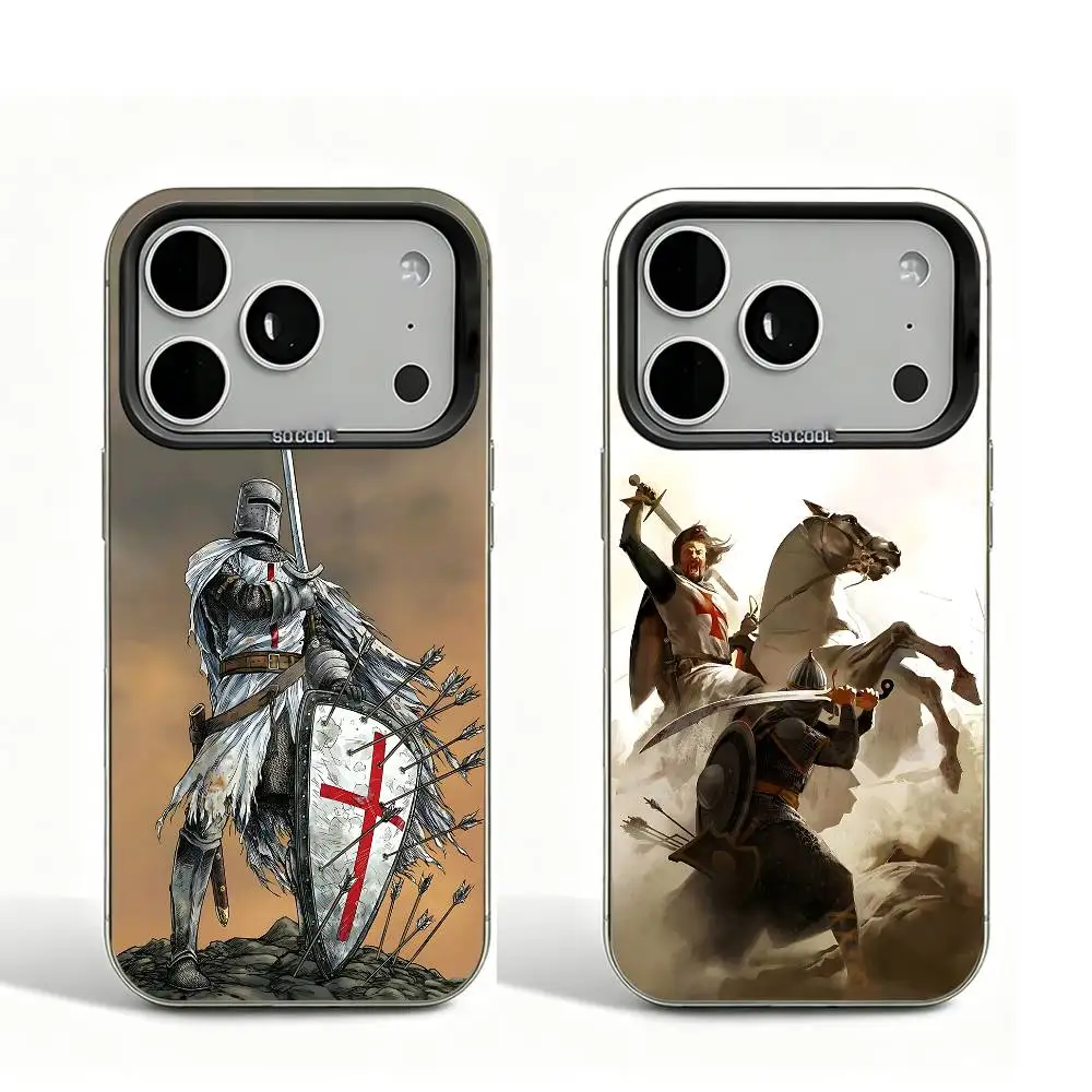 

Crusader Templar Knight Black Matte Case For iPhone 16 15 17 14 11 12 13 Pro Max So Cool Lens Bumper Printed Cover