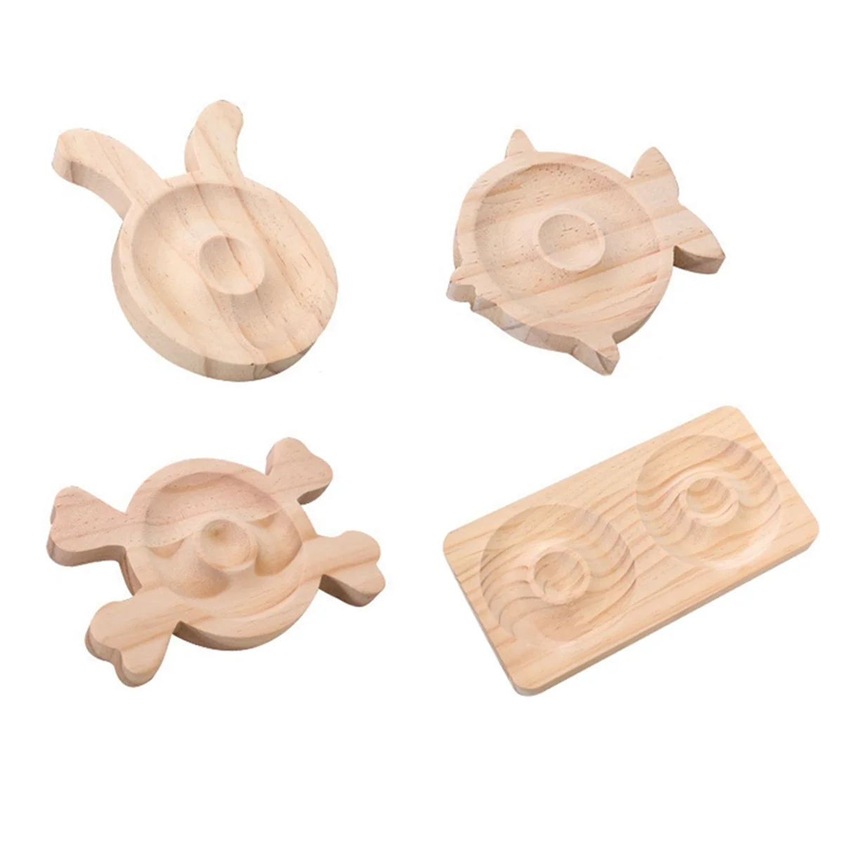 

N18R 4-Piece Wooden Bead Display Tray for Bracelets and Accessories Showcase