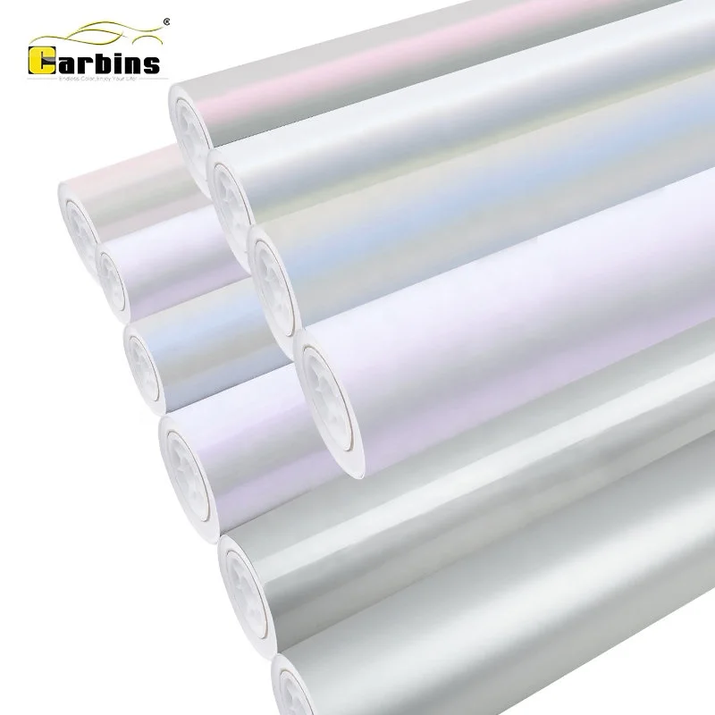 

Carbins Film White Chameleon Satin White to Blue Custom Car Body Vinyl Wrapping Sticker