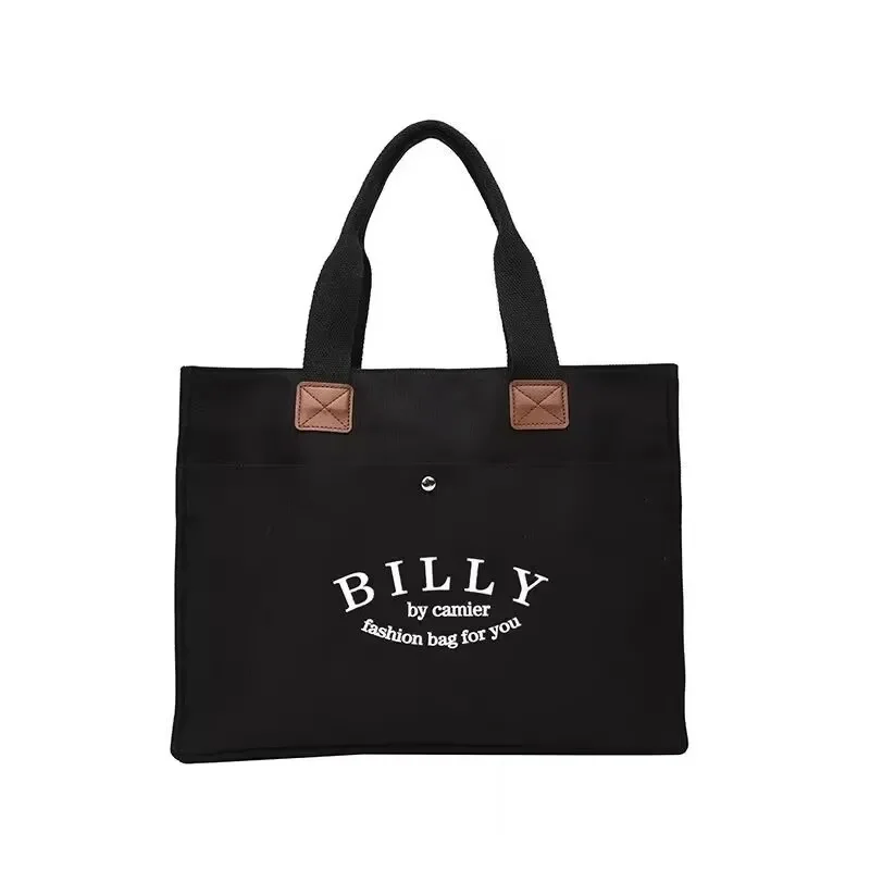 Korean Style Women Canvas Shoulder Bag Lettering High Quality Casual Handbag Tote Large Capacity Luxury Designer Shopping Bag