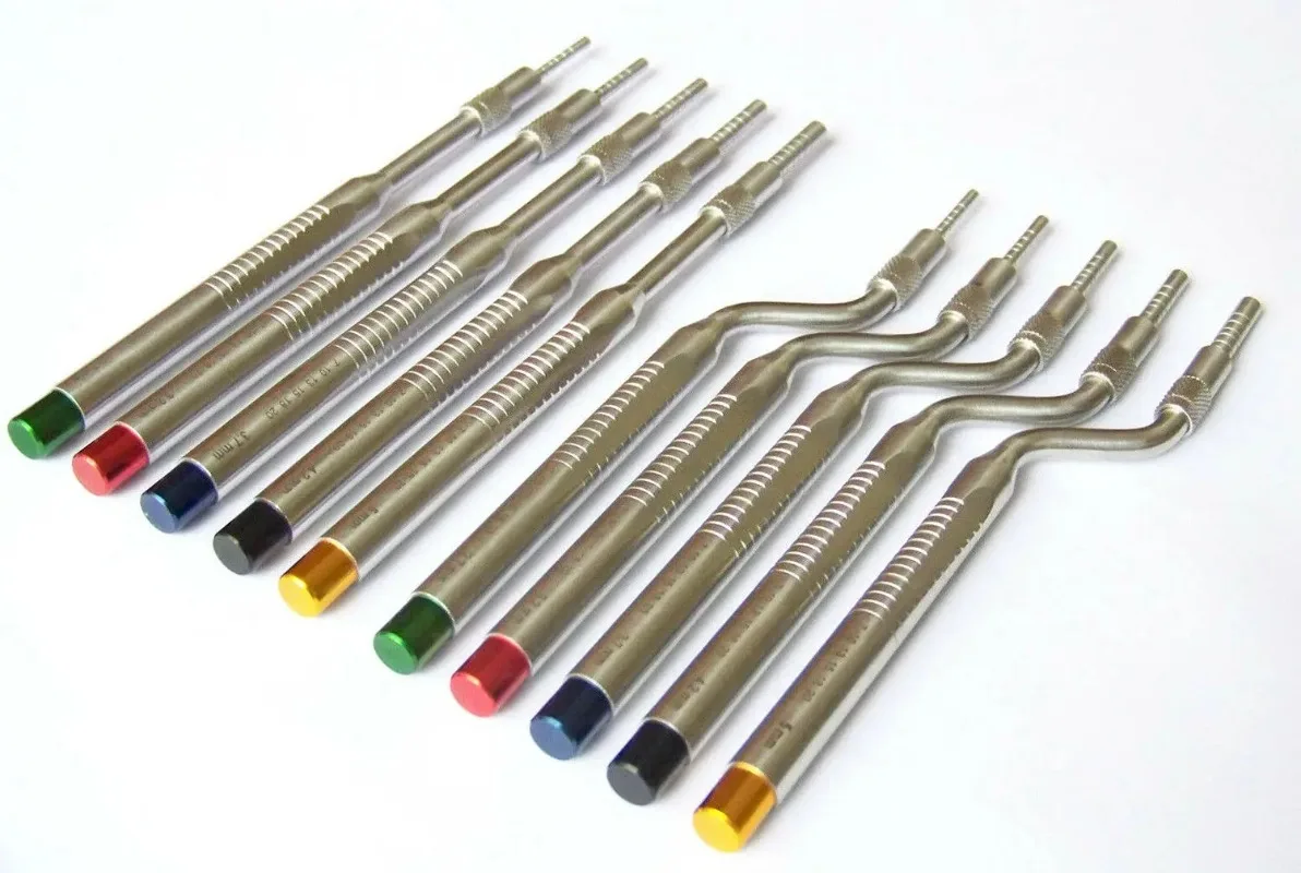 

Professional Lab Sinus Lift Osteotomes Kit Straight Off Set Concave Lab Implants Instruments Dentist Tools