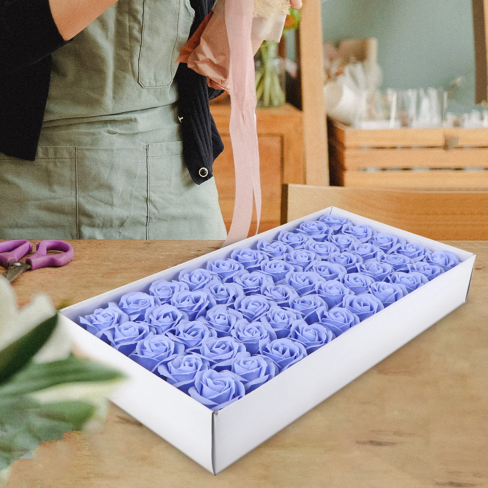 

50pcs Simulated Rose Flowers Creative Soap Roses Home Decoration Unique Valentine'S Day Gift For Mothers Day Festival