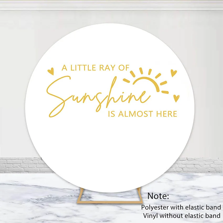 

Mehofond Photography Background A Little Ray of Sunshine Kids Birthday Party Baby Shower Circle Cover Decor Backdrop Photo Studi