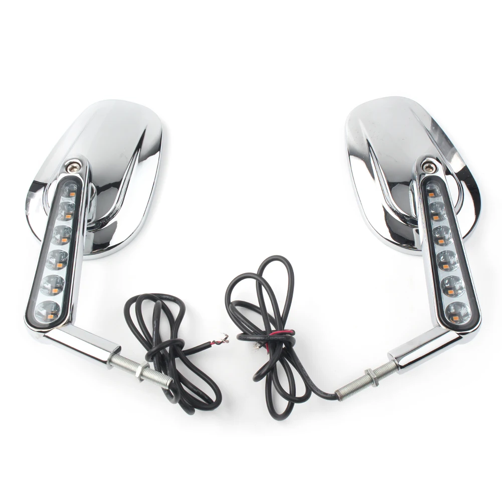 Motorcycle Rearview Mirror w/ LED Turn Signals light 2Pcs For Harley VROD VRSCF 2009 2010 2011 2012 2013 2014 2015 2016 2017