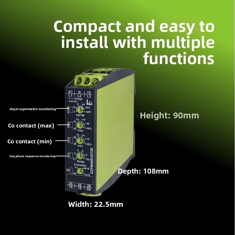 Monitoring relay Three-phase voltage monitoring Phase sequence and phase fault monitoring