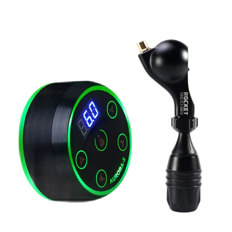 

Newest Aurora-2 Tattoo Kit Power Supply With Rocket D3 Tattoo Motor Gun Tattoo Machine Professional Advanced Tattoo Machine Set