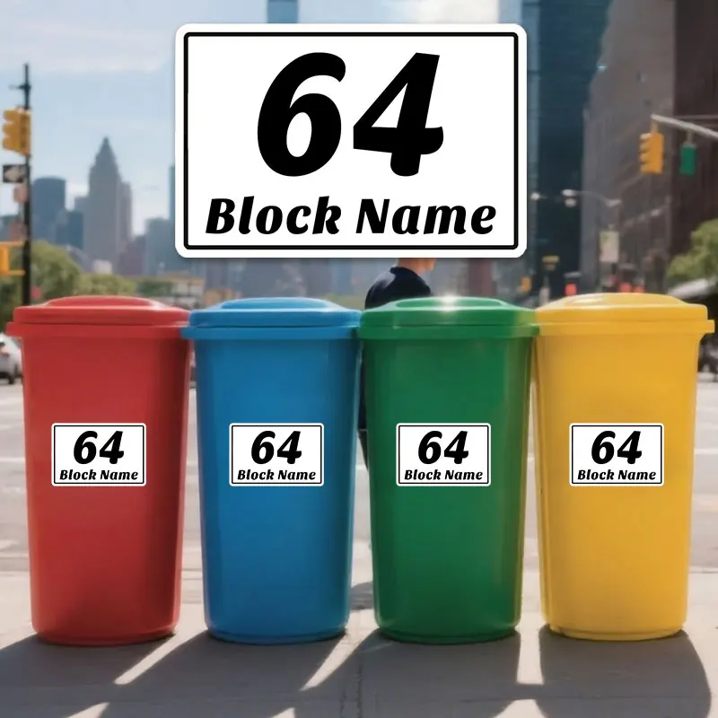 Custom Street Name and Number Trash Can Sticker Self-Adhesive Waterproof Sunscreen Personalized Vinyl Decal