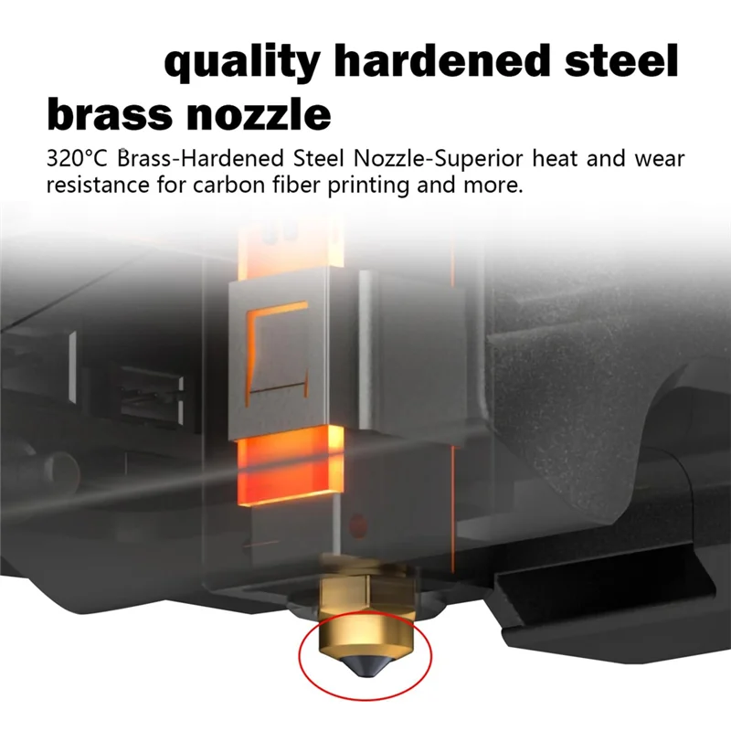 A13E- Kit Hotend 0.2MM untuk Centauri Carbon- Brass-Hardened Steel Nozzle, Pemanas & Perakitan Extruder
