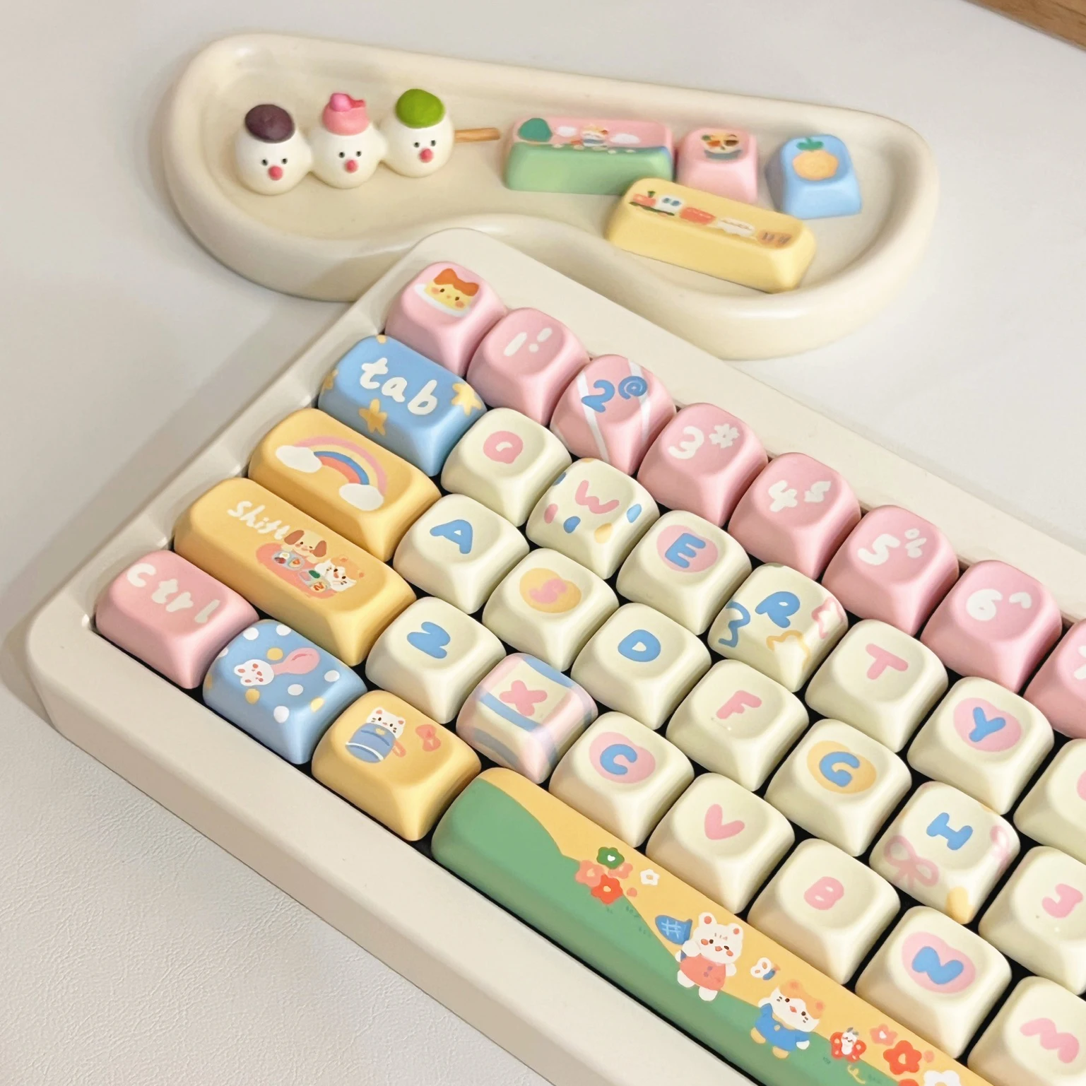 Keycap TK Mengmeng EOA Keyboard Mekanis Sublimasi Lima Sisi PBT Yang Sangat Disesuaikan 141 Set Keycap Lengkap