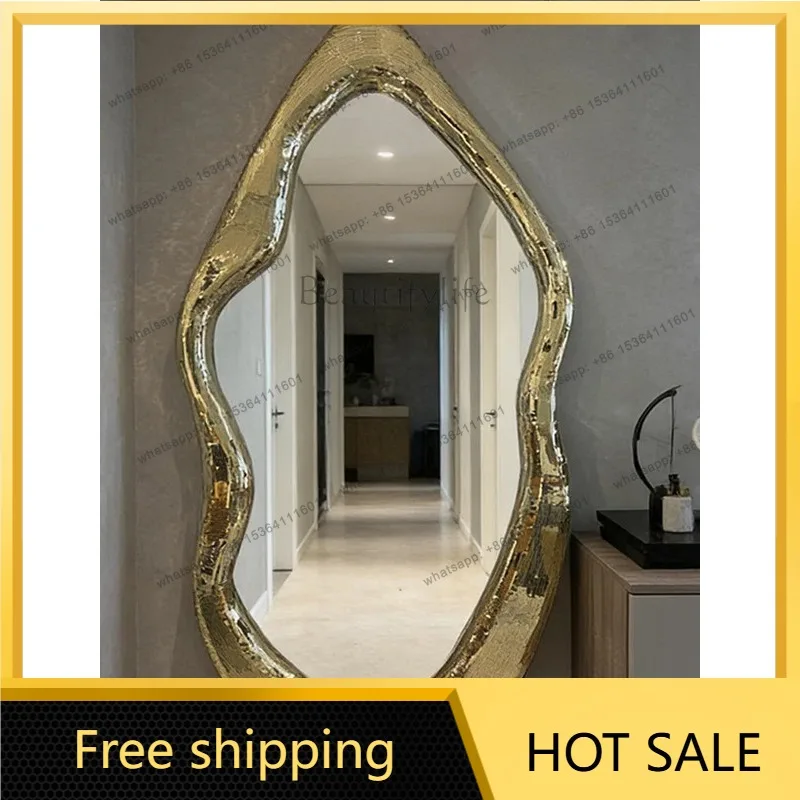 YJ American‑Style Irregular Full‑Length Floor Mirror Artistic Design For Retail Store Bedroom Household Space