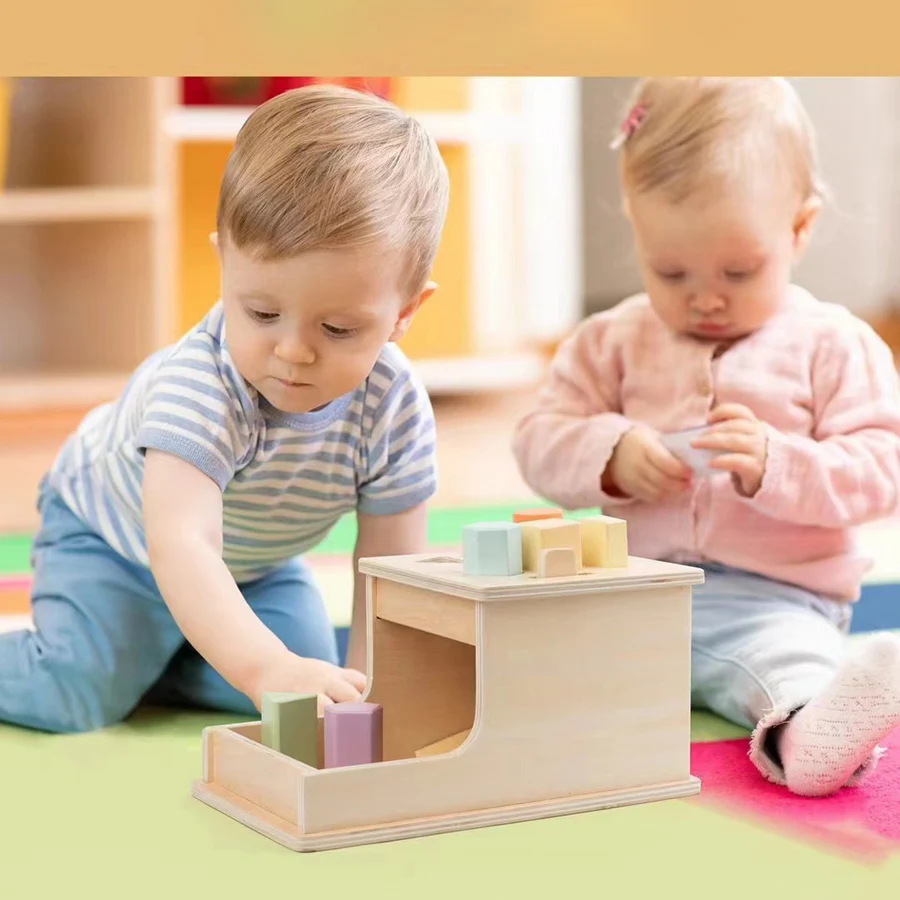 

Montessori Wooden Object Permanence Box Game Learning Early Education Preschool Training Teaching Kids Aids Baby Toys