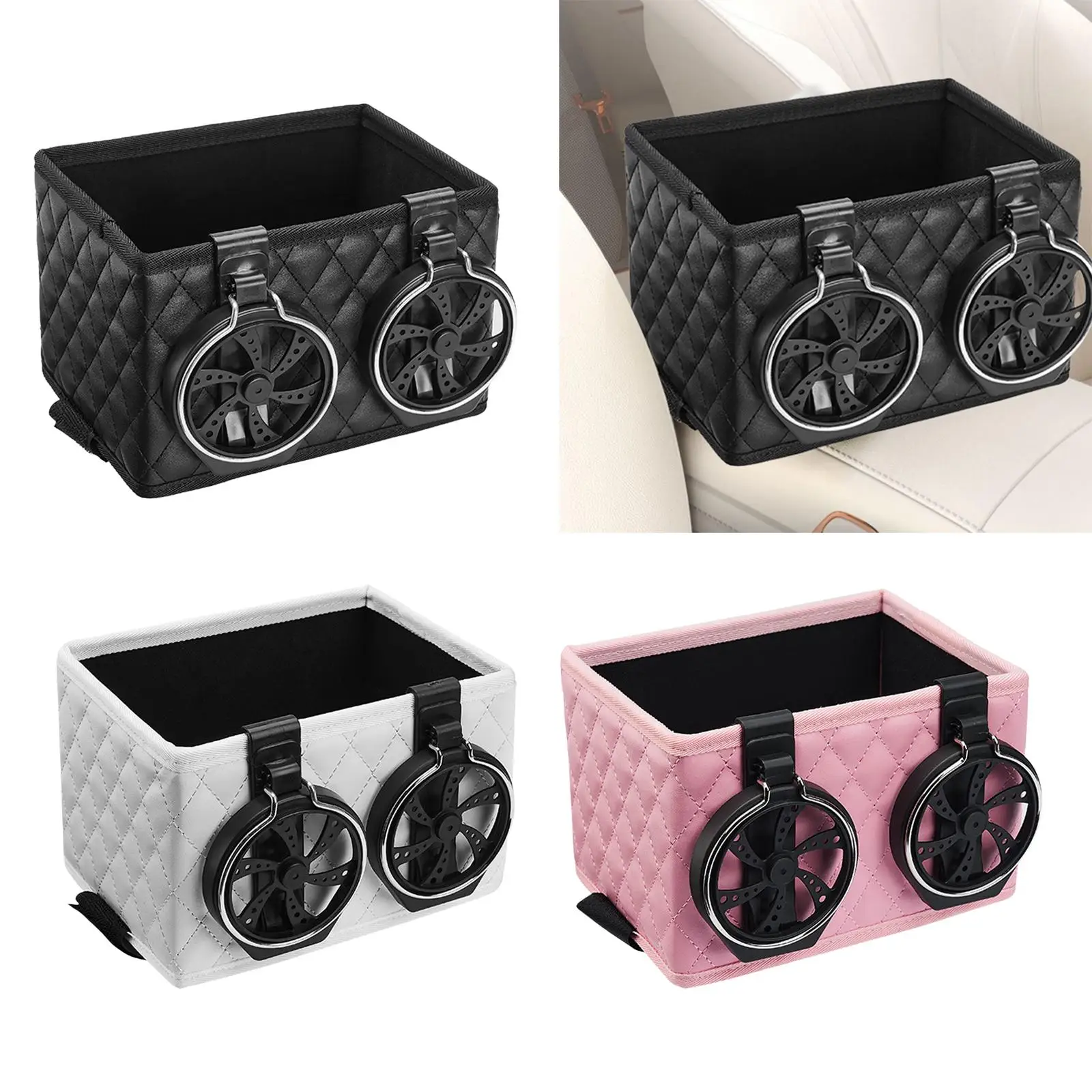 Cup Holder Multifunctional car Foldable Gadgets Holder Tissue Box Car Armrest Storage Box for Paper Towels Cellphones