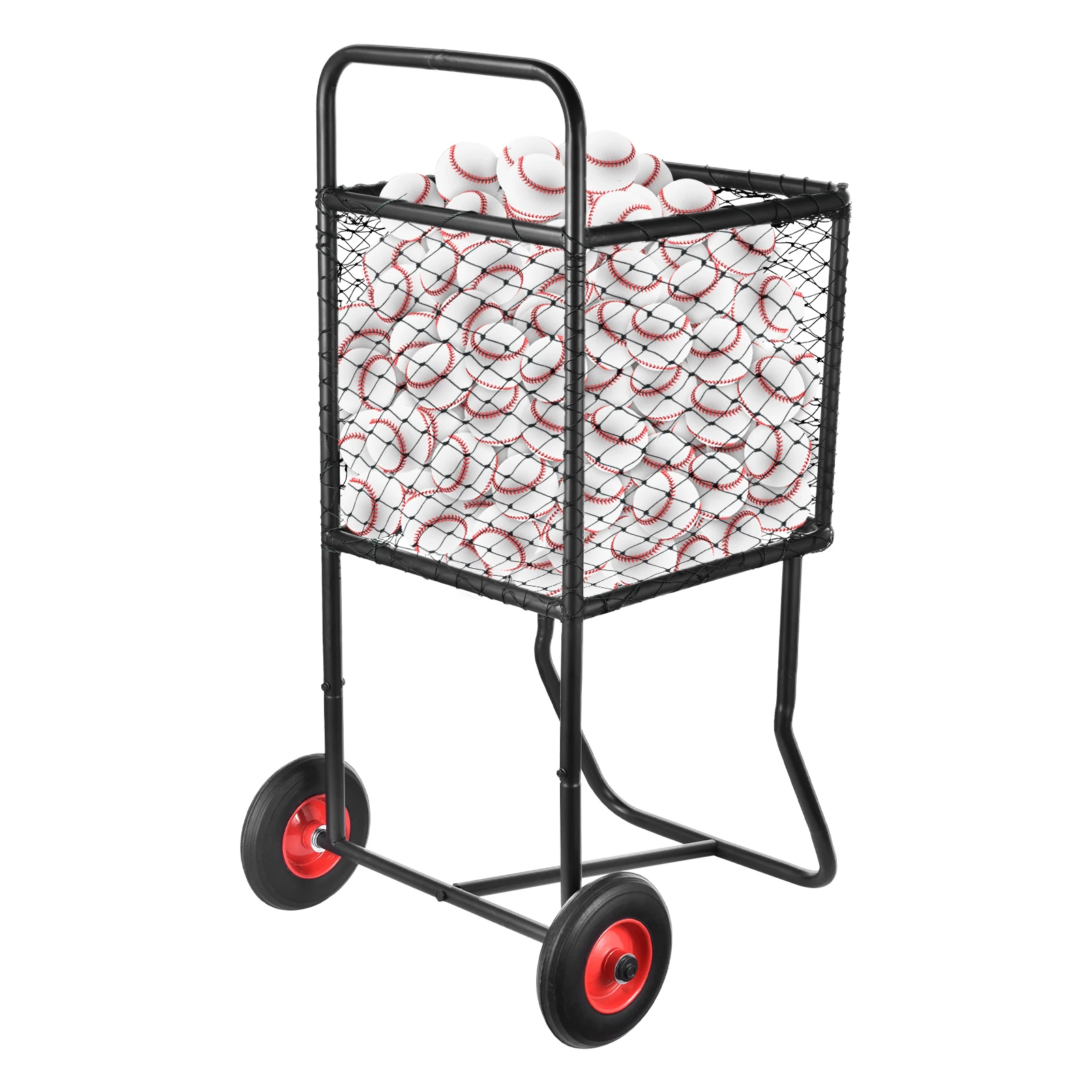 300 Balls Capacity Baseball Cart with Wheels, Rolling Sports Cart Storage, Heavy-Duty Baseball Rack for Gym School Club