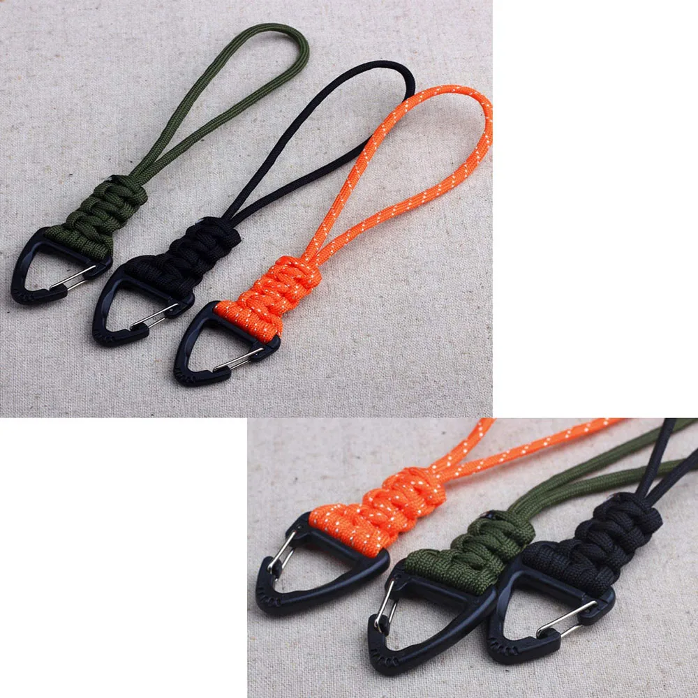 Parachute Cord Outdoor Tools Triangle Buckle Camping Hiking Lanyard Key Ring Keychain Paracord