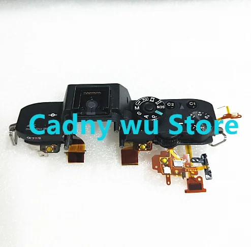 Piezas de reparación, cubierta superior con logotipo, conjunto con botón, Cable flexible para Sony A7R II A7RM2 ILCE-7RM2 ILCE-7R II