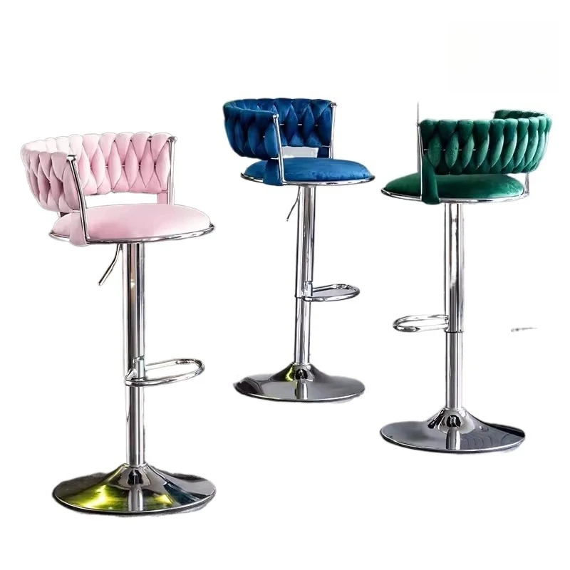 

Height Adjustable Bar Chair Modern Luxury Gold Frame Kitchen Island Bar Commercial Grade Bar Stool