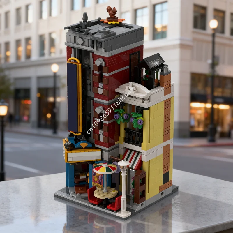 

1513pcs MOC Modular Streetscape Midi Jazz Club Model Building Blocks Architecture DIY Christmas Gift Creative Idea Toy Education