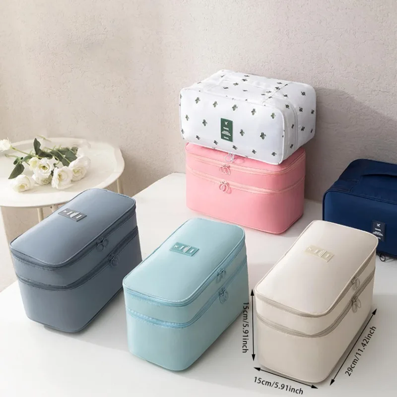 

New Cosmetic Underwear Organizer Lingerie Bra Travel Storage Bag Luggage Suitcase Pouch Zip Cases Clothes