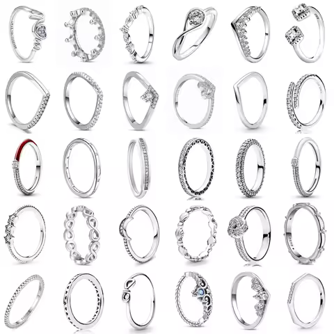 Luxury Originales 925 Sterling Silver Water Mother Crown Moon Love Wedding Ring Set For Woman Jewelry Party Gift Things From 1$
