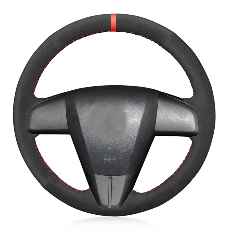 Hand sewn Steering Wheel Cover For Mazda 3 Axela Mazda 5 Mazda 6 CX-7 CX-9 MAZDA SPEED3 2010-2013 Non-Slip Suede Car Accessories