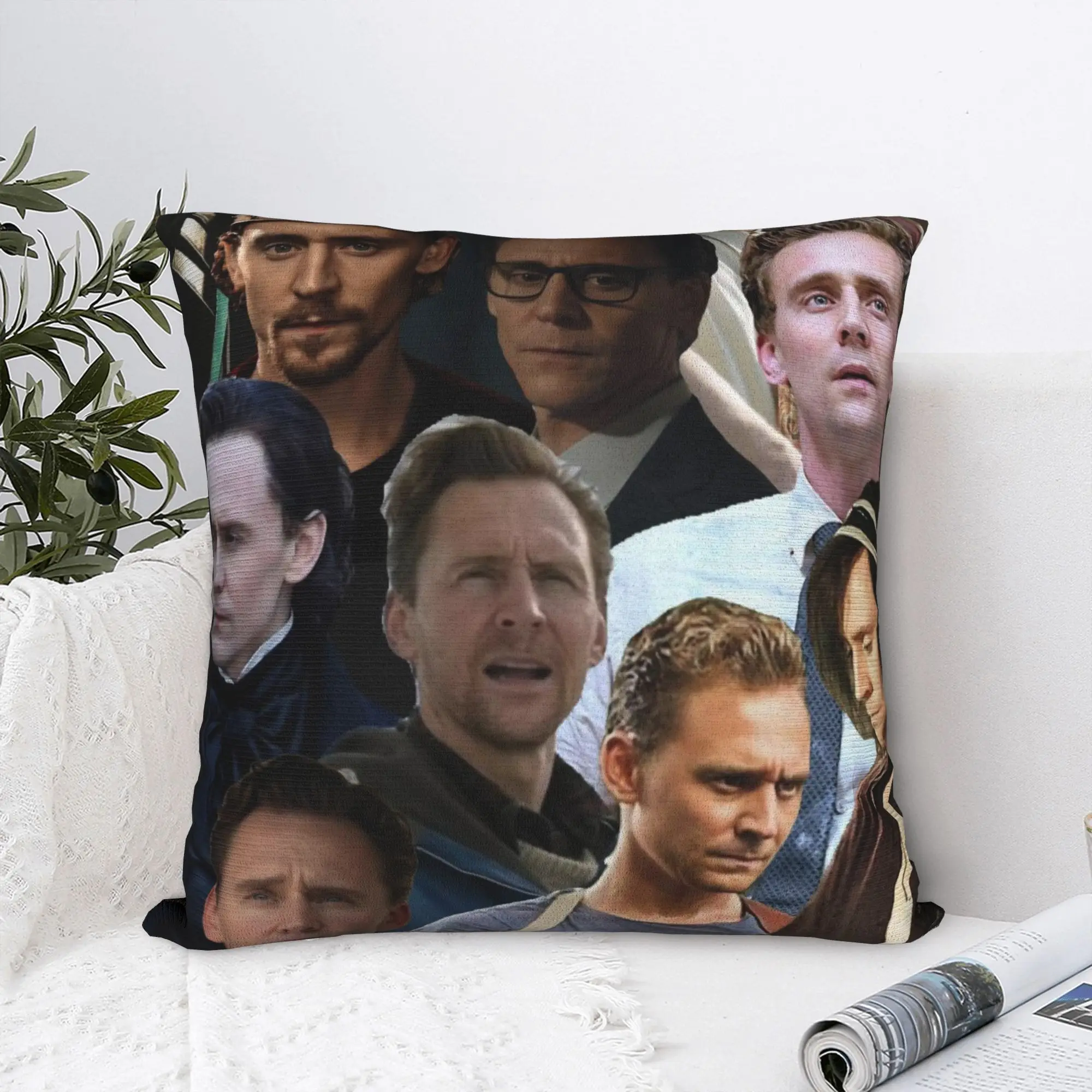 Soft Tom Handsome Actor Hiddlestons Pillowcase Fabric Cushion Cover Decoration Art Cool Throw Pillow Case Cover Dropshipping