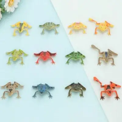

12Pcs Frogs Simulation Bright Colorful Playthings Creative Kids Gifts Educational Jungle Party Supplies Frogs Model