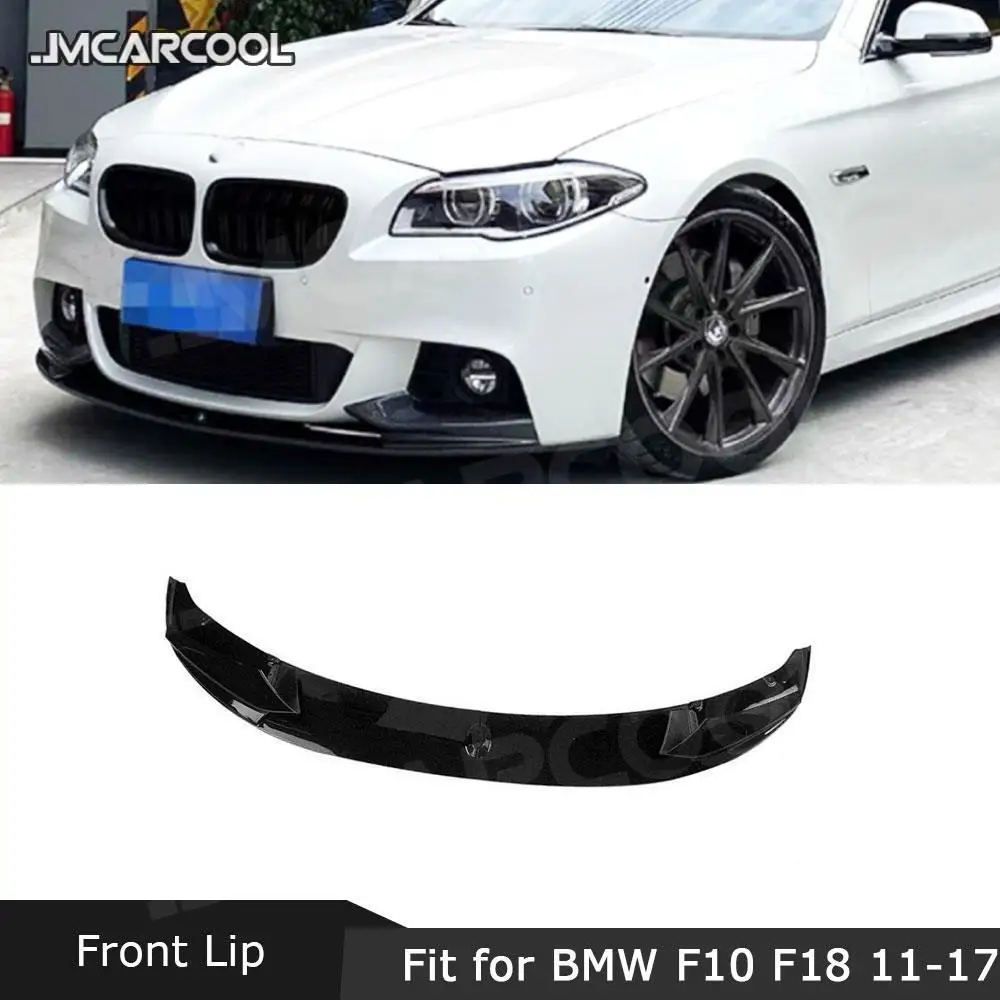 

Carbon Fiber Front Bumper Lip Chin Spoiler Car Accessorise For BMW 5 Series F10 M Sport 2011-2016 ABS Gloss Black Accessories