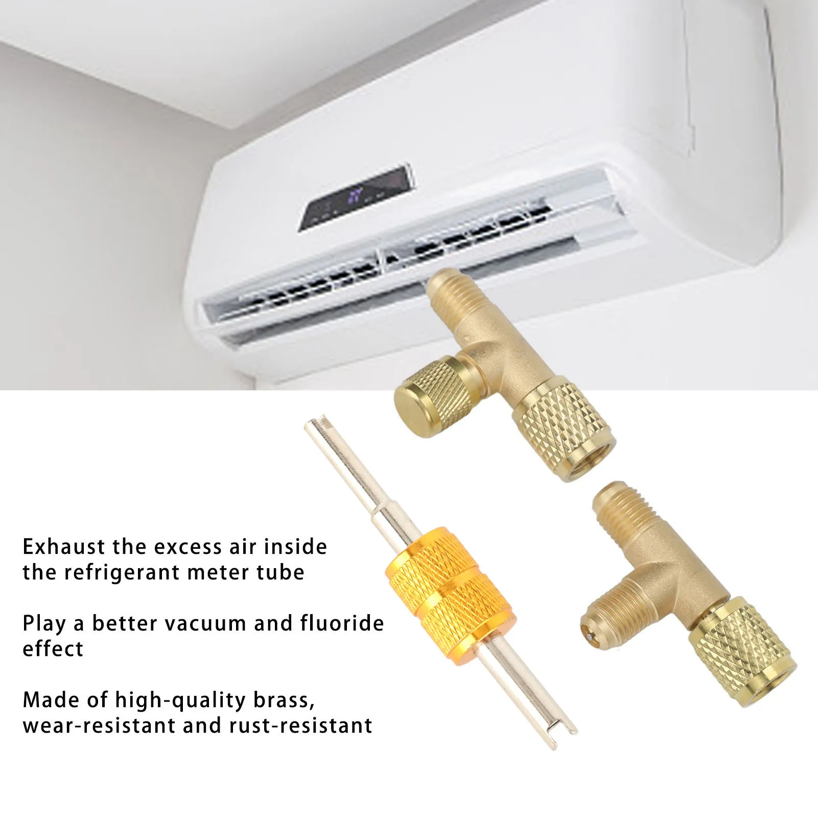 Quick Coupler Access Tee 1/4SAE Interface Better Fluoride Effect Brass Tee Adapter Strong Sealing for