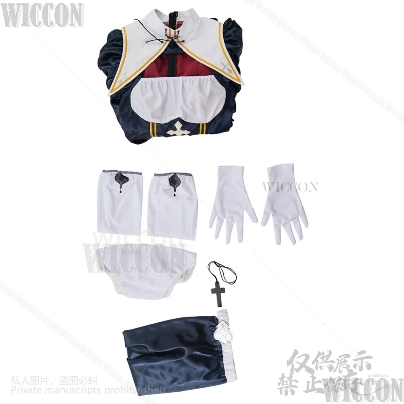 Anime Sexy Cartoon Japanese Girl Cosplay Jirai Kei Uniform Charlotte Sister Nun Dress Dark Lolita Wig Carnival Outfit Customized