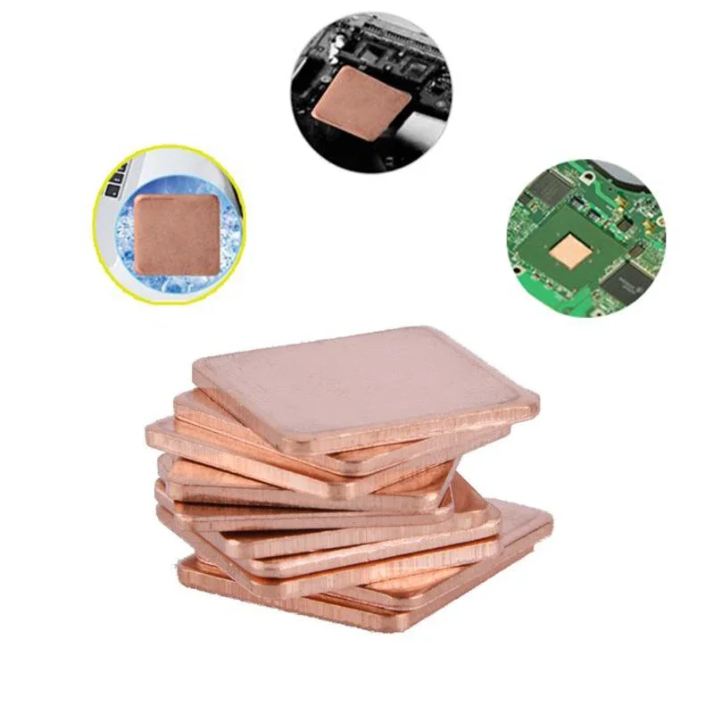 5 Pcs Koper Heatsink, Dikte Heatsink Thermische Pad Voor Laptop, Chip Koeler, 0.3/0.5/0.8/1.0/1.2/1.5/2Mm X 15x1 5/20x20mm.