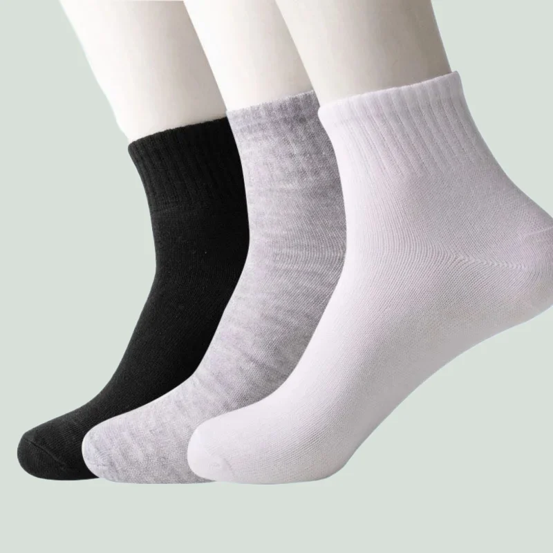 

10 Pairs Men's Antibacterial Breathable Business Socks Fabric Elastic Medium All Seasons Socks High Quality Men's Casual Socks