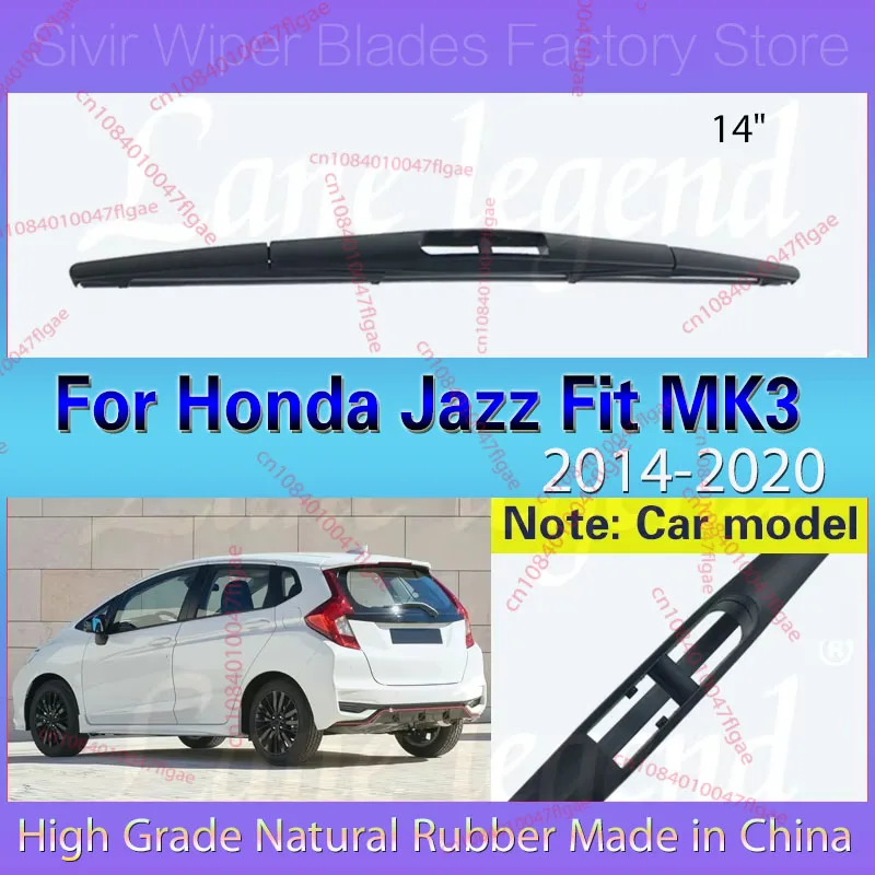 

14" Rear Windshield Windscreen Wiper Blade Clean Tailgate Window Rain Brush For Honda Jazz Fit MK3 2014 - 2020 Car Accessories