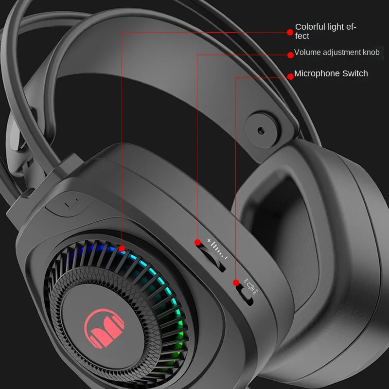 Wired Headset-Mounted Noise Reduction High Quality Heavy Bass Laptop Desktop Computer Gaming Headset