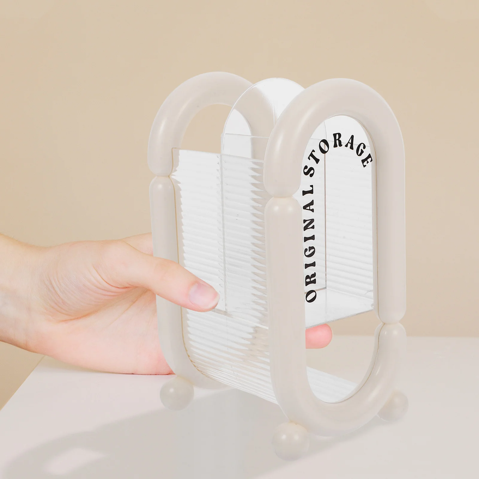 

Makeup Brush Holder Storage Countertop 2-Slot Organizer For Brushes Eyeliners Pencils Powder Puff Sponge Vanity Desktop