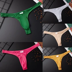 G String Thong Mannen Zijdeachtige Penis Mix-Kleuren Bikini Pouch Slipje Ondergoed Sissy Heren G Strings Thongs Sexy Homo mannen Ondergoed