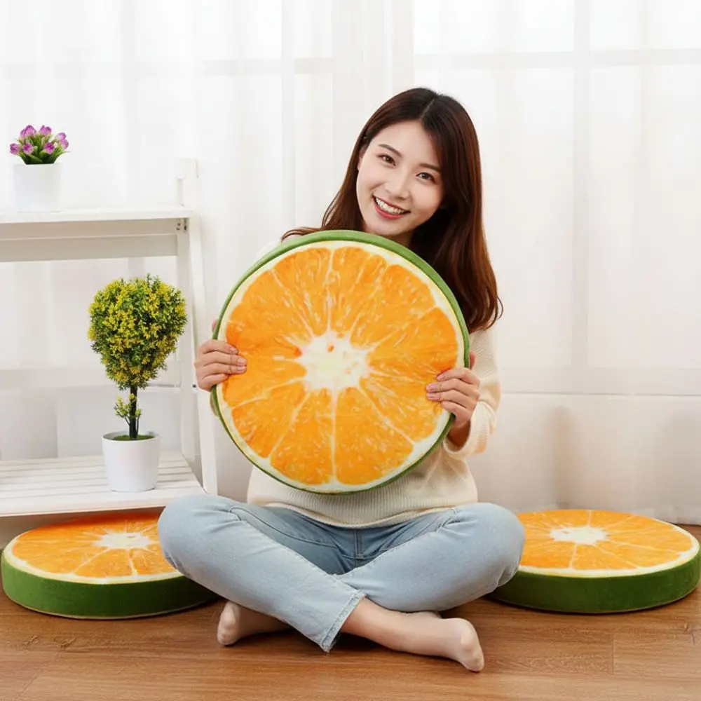 Relaxing 33cm 3D Fruit Seat Cushion Funny Fruit Throw Pillows Butt Relaxing Sofa Floor Cushion Chair
