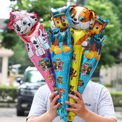 8pcs Paw Patrol Team Hand Stick Aluminum Foil Balloon Cartoon Dog Toy Ground Push Hand Stick Balloon Wholesale Party Decoration