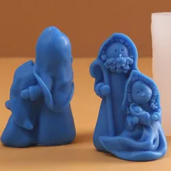 Nativity Silicone Candle Mold Diy Handmade Aromatherapy Candle Gypsum Craft Christmas Present