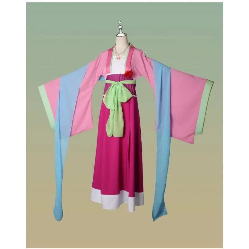 

2026Medicine House Girl Pink Dress Witch Halloween Party Female Cosplay Costume Wig