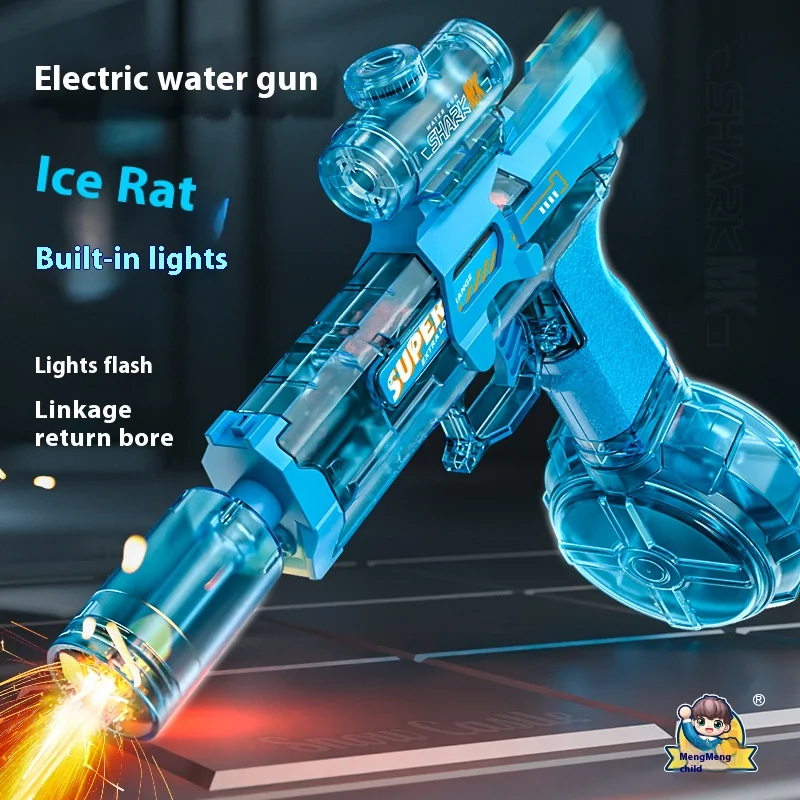 Neue Ice Rat All-in-One-Elektro-Wasserpistole. Nicht abnehmbare Version der Flammeneffekt-Lichtpistolenköpfe. Outdoor-Sommerspielzeug für Kinder