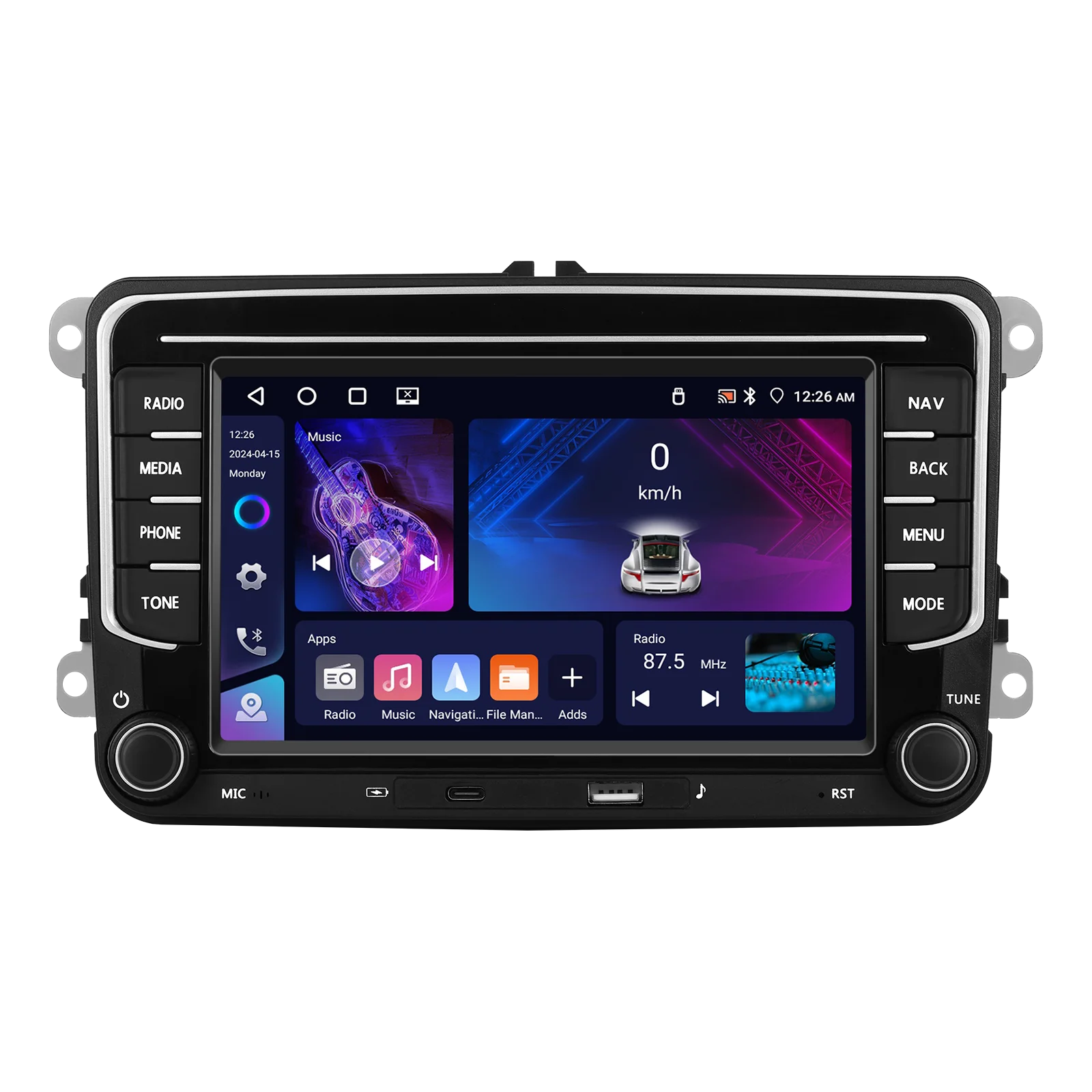 Podofo 7 "9" CarPlay Android Autoradio Voor Volkswagen VW Golf Passat JETTA Skoda SEAT Auto Intelligent Systeem 2din GPS Autoradio - afbeelding 2