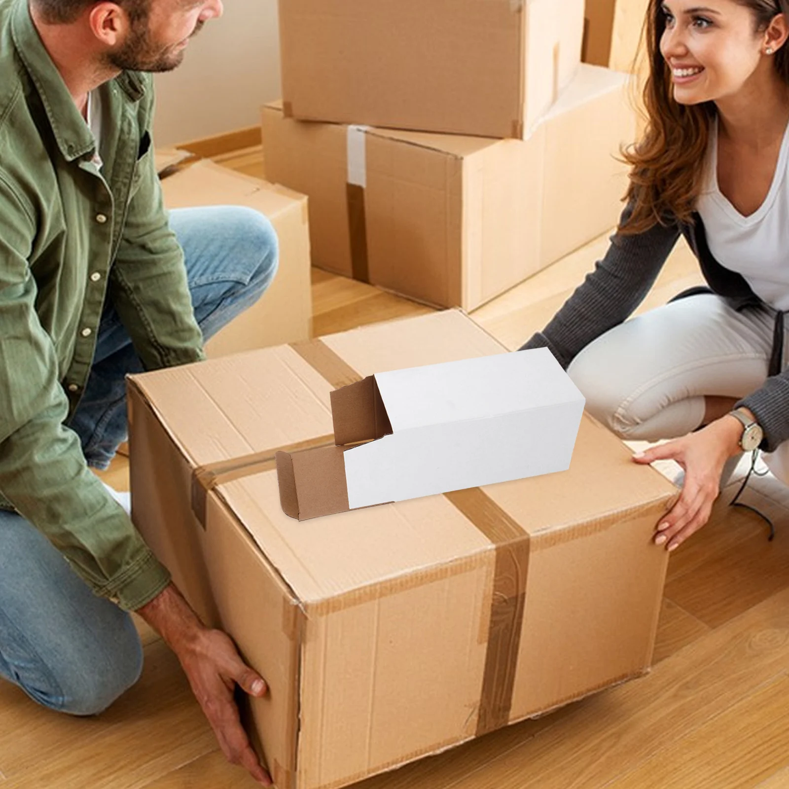 10 قطعة صناديق مموجة كبيرة كرتون بيضاء للشحن أطباق تخزين متحركة مستلزمات تعبئة النبيذ أكياس صندوق الهدايا #2