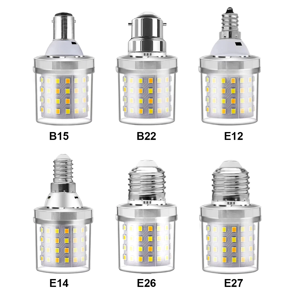 Mini LED Corn Bulb E27 E26 E14 E12 B22 B15 9W No/Flicker Base 6500K White Warm Lamp 85/265V Cold 3/Colors Living 2835/SMD