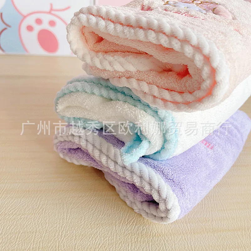 Sanrio Kuromi My Melody Towel Cinnamoroll Pochacco Coral Velvet Bath Towel Cartoon Cute Anime Soft Absorbent Towel Gift for Kids