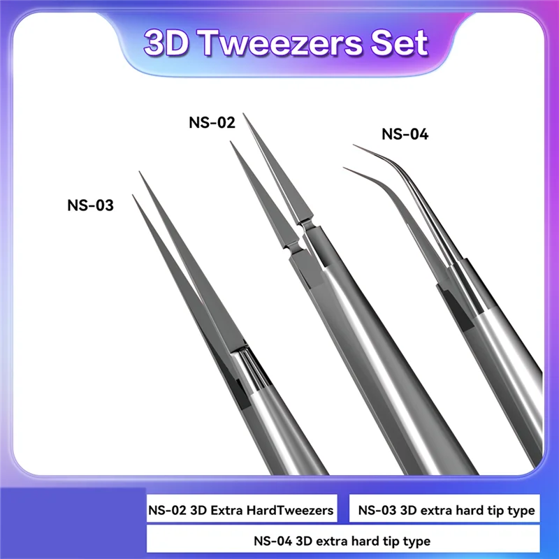 MOPHE-I2C NS(02-04) ملقط سلك طائر غير مغناطيسي من الفولاذ المقاوم للصدأ ملاقط من سبائك الفائقة أداة يدوية لإصلاح دائرة الهاتف