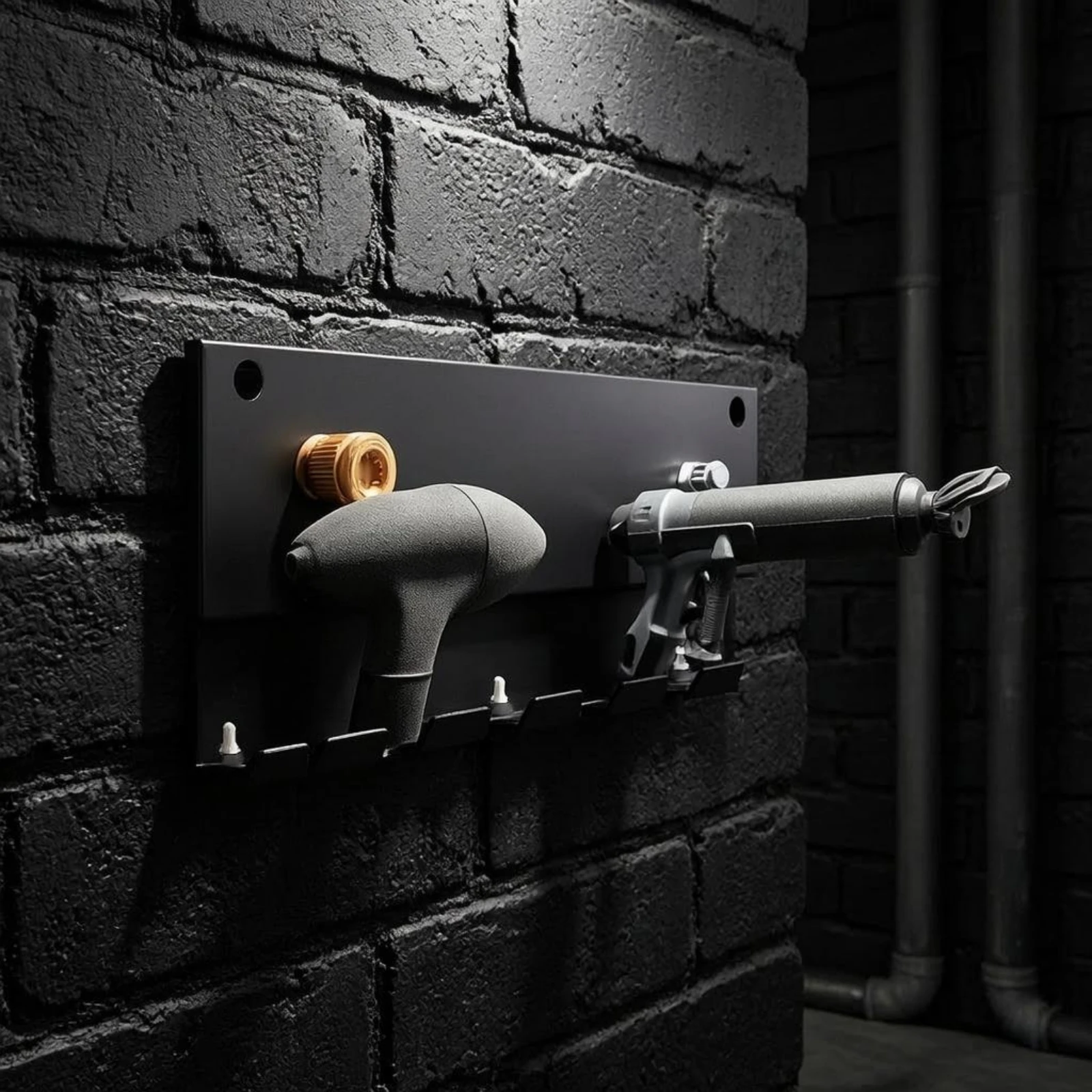 Pressure Washer Rack Black Metal Wall Mounted Washer Rack Foam Cannon Holder Space Saving Cleaning Tool Storage