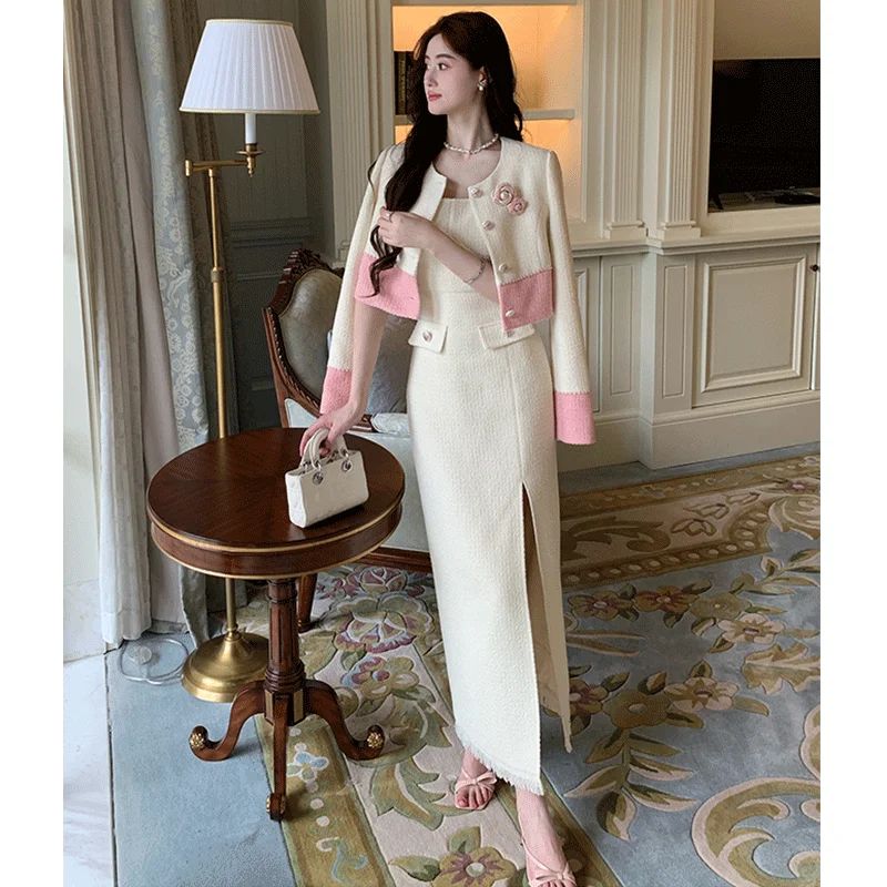 High End Fashion Slimming Set for Women's Spring and Autumn New Korean Version High-end and Elegant Women's Two-piece Set