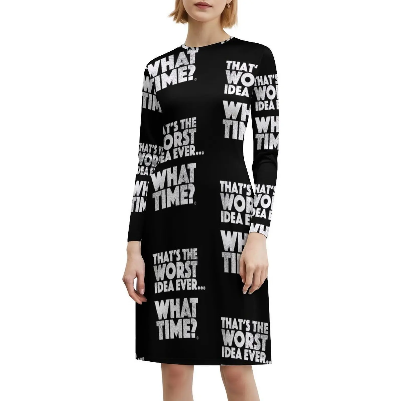 "أسوأ فكرة على الإطلاق" مضحك أفضل صديق تي شيرت المرأة الشارع الشهير فستان الحفلات العصرية طباعة نادي الملابس للإناث أفضل